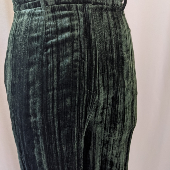 ASOS Forest Green High Waisted Velvet Trousers - Picture 3 of 7